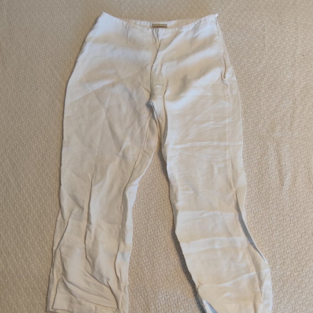 Emporio Armani Women Off-white Bootcut Pants Size 6